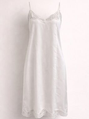 AXIOM White Lace Cotton Slip Dress Nightgown Large